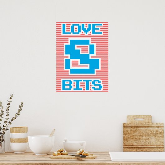 Poster Love 8 bits (Cuisine)