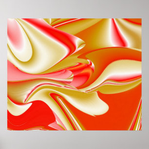 Poster Love and Gold Abstrait 3D Rainbowart