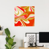 Poster Love and Gold Abstrait 3D Rainbowart (Bureau à domicile)