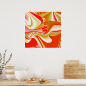 Poster Love and Gold Abstrait 3D Rainbowart (Cuisine)
