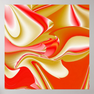 Poster Love and Gold Abstrait 3D Rainbowart