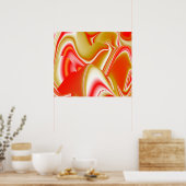 Poster Love and Gold Abstrait 3D Rainbowart (Cuisine)
