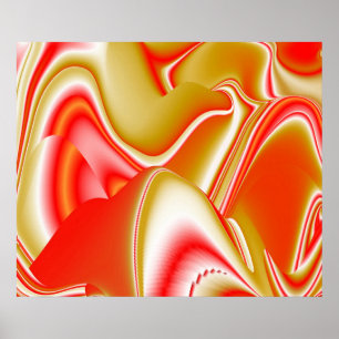 Poster Love and Gold Abstrait 3D Rainbowart