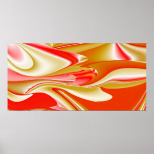 Poster Love and Gold Abstrait 3D Rainbowart