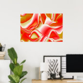 Poster Love and Gold Abstrait 3D Rainbowart (Bureau à domicile)