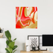 Poster Love and Gold Abstrait 3D Rainbowart (Bureau à domicile)