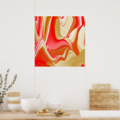Poster Love and Gold Abstrait 3D Rainbowart (Cuisine)