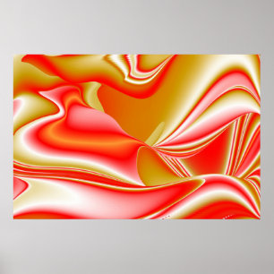 Poster Love and Gold Abstrait 3D Rainbowart
