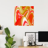 Poster Love and Gold Abstrait 3D Rainbowart (Bureau à domicile)