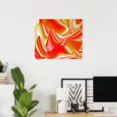 Poster Love and Gold Abstrait 3D Rainbowart (Bureau à domicile)
