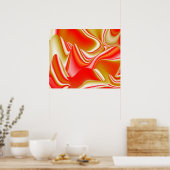 Poster Love and Gold Abstrait 3D Rainbowart (Cuisine)
