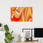 Poster Love and Gold Abstrait 3D Rainbowart (Bureau à domicile)