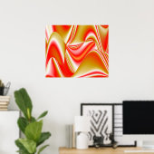 Poster Love and Gold Abstrait 3D Rainbowart (Bureau à domicile)