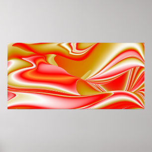 Poster Love and Gold Abstrait 3D Rainbowart