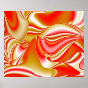 Poster Love and Gold Abstrait 3D Rainbowart