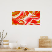 Poster Love and Gold Abstrait 3D Rainbowart (Cuisine)