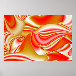 Poster Love and Gold Abstrait 3D Rainbowart