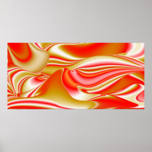Poster Love and Gold Abstrait 3D Rainbowart