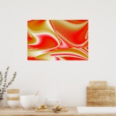 Poster Love and Gold Abstrait 3D Rainbowart (Cuisine)