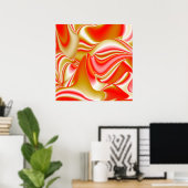 Poster Love and Gold Abstrait 3D Rainbowart (Bureau à domicile)