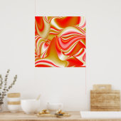 Poster Love and Gold Abstrait 3D Rainbowart (Cuisine)