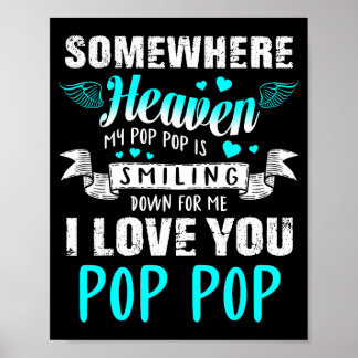 Poster Love Angel Pop Pop in Heaven Memorial Family