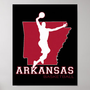 Poster Love Arkansan Hoops Fan Arkansas State Silhouette