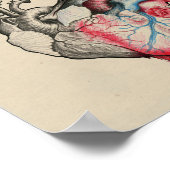 Poster Love art Surreal Coeurs anatomiques Fleurs Vintage (Coin)