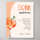 Poster Love at First Spritz Mariage Drinks Menu (Devant)