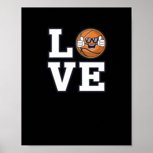 Poster Love Basketball Design Avec Cool Emoji Et