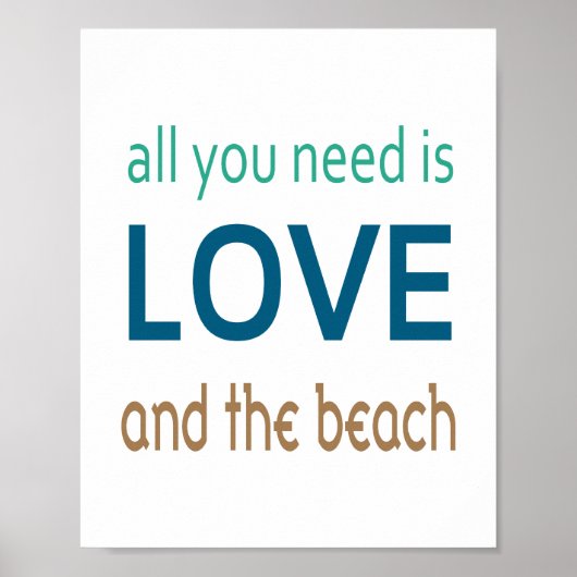 Poster Love Beach (format image standard) (Devant)