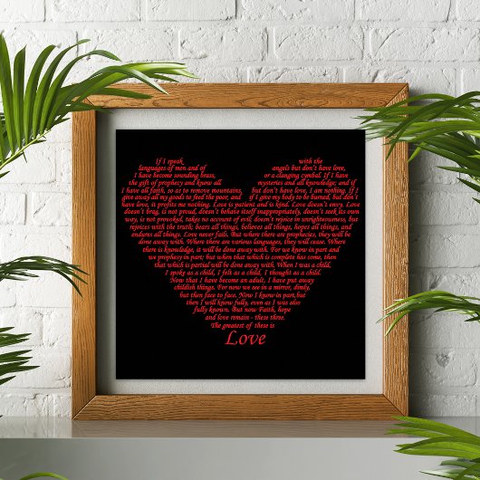 Poster Love Bible Citation Typographie Art