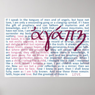 Poster Love Bible Verse on Christian Print