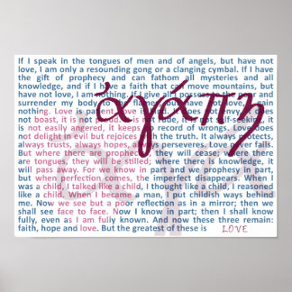 Poster Love Bible Verse on Christian Print