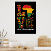 Poster LOVE Black History Mois Afrique Carte (Cuisine)