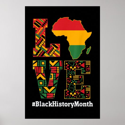 Poster LOVE Black History Mois Afrique Carte (Devant)