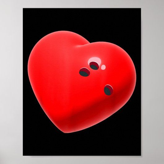 Poster Love Bowling Ball Hearts Bowling Lover Valentine's (Devant)