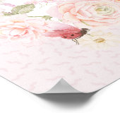 Poster Love Bug Blush Pink Floral Baby Shower Welcome  (Coin)