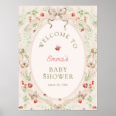 Poster Love Bug Wildflower Boho Baby Shower Welcome  (Devant)