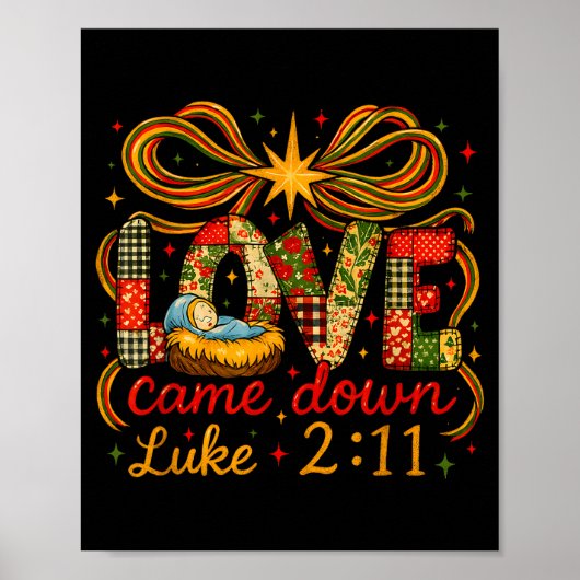 Poster Love Came Down Luke 2_11 Patchwork Christmas (Devant)