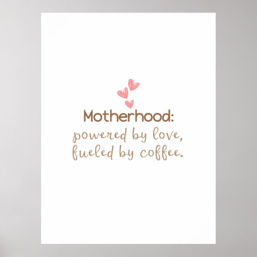 Poster Love & Coffee Maman Typographie de la vie Imprimer (Devant)