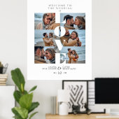 Poster Love Cote Blanc Collage Bienvenue Mariage 6 Photos (Bureau à domicile)