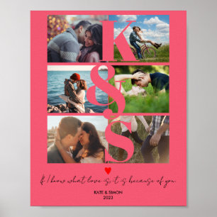 Poster Love Couples Gifts Newlywed Gift Photo Collage