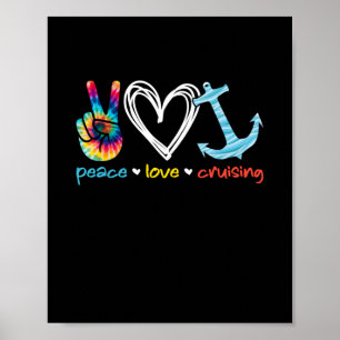 Poster Love Cruising Ship Floating Ocean Tie Dye