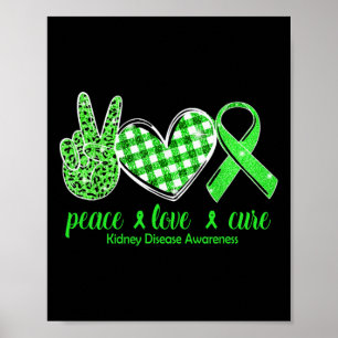 Poster Love Cure Green Ribbon Sensibilisation aux maladie
