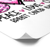 Poster Love Cure Pink Ribbon Cancer Sensibilisation du se (Coin)