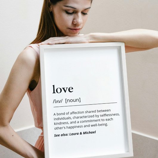 Poster Love Definition Nouveau mariage personnalisé cadea