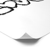 Poster love doodle noir blanc moderne simple (Coin)