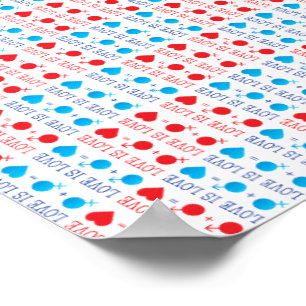 Poster LOVE est une citation LOVE en rouge et bleu