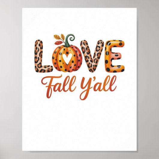 Poster Love Fall Y'all Fall (Devant)